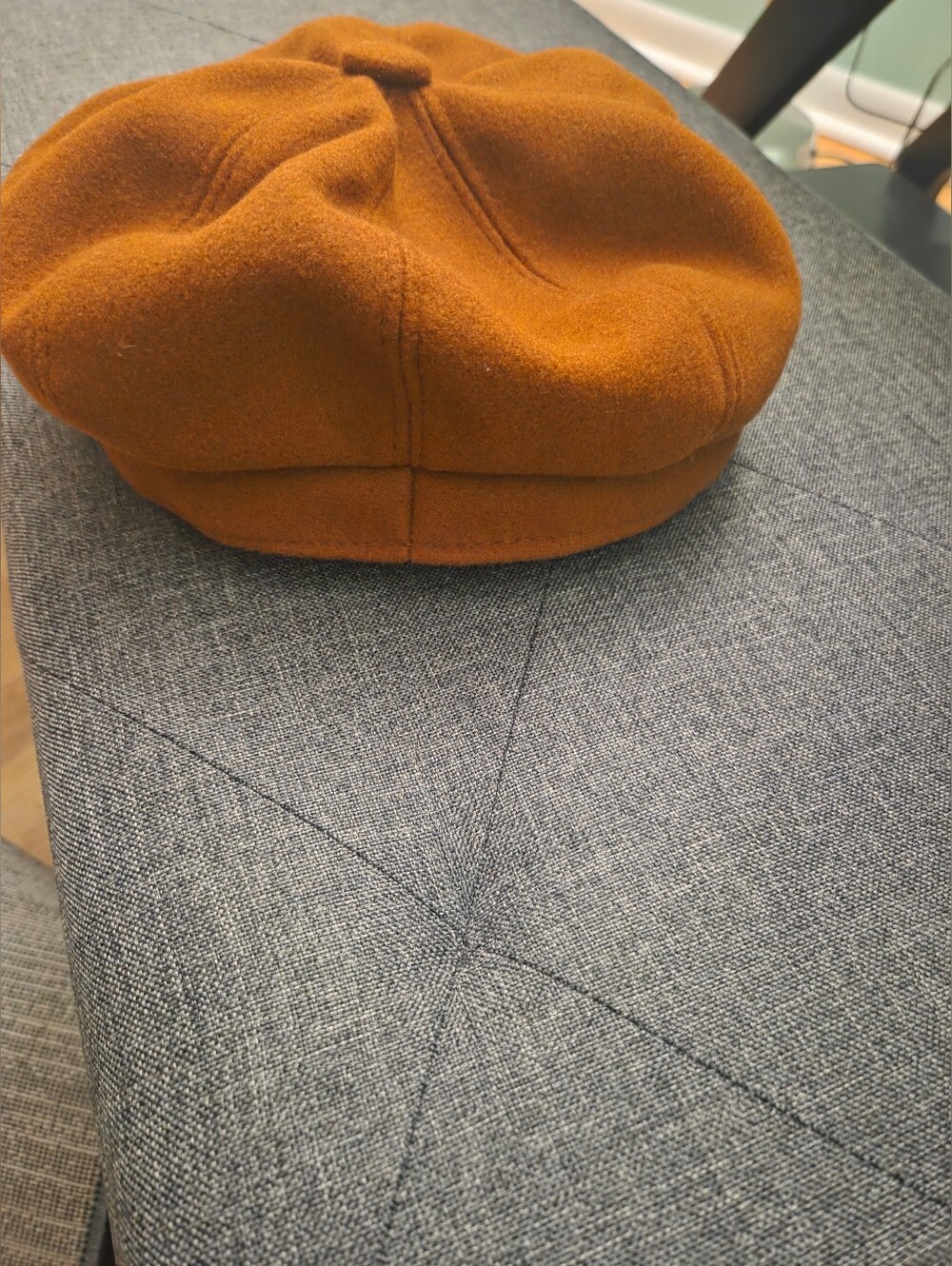 Rust Brown Wool Newsboy Cap - Picture 3 of 3